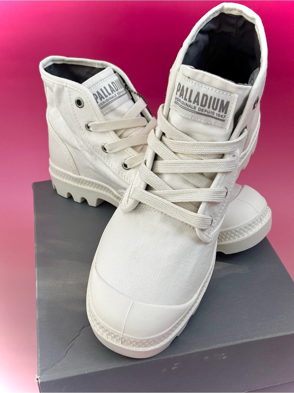 Palladium Women white Canvas Sneakers - Lace-Up